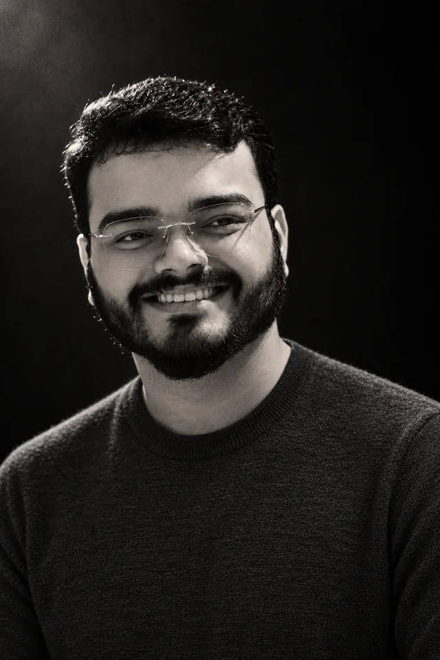 Saahil Mehta, a monochrome portrait
